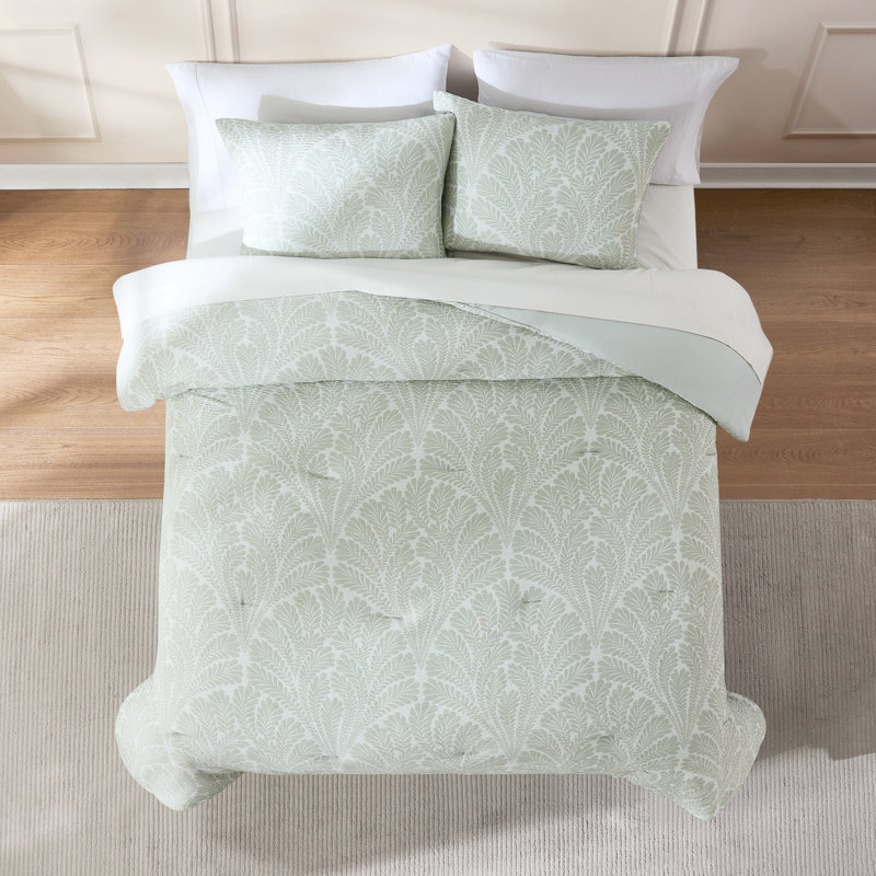 Willow Garden Restorative Gauze Jacquard Comforter Set, Queen Comforter + 2 Shams