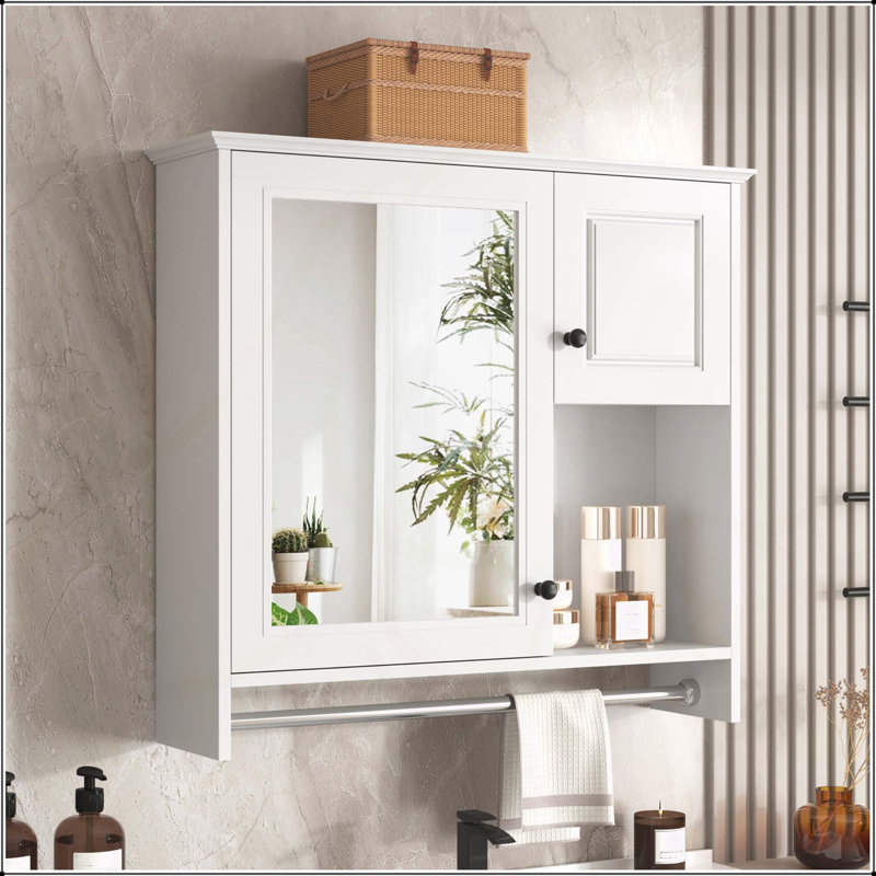 Versatile Bathroom Wall Cabinet with Mirror and Multiple Shelves for Efficient Storage