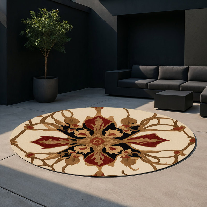 Enchanted Tapestry Indoor And Outdoor Area Rug, Round 5'