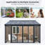 Housse de patio fermée avec 3 portes coulissantes verrouillables, solarium toutes saisons avec structure en alliage d'aluminium, toit en polycarbonate et système de panneau de panneau de PC transparent transparent pour terrasse de jardin