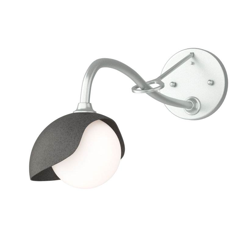 Brooklyn 1 - Light Hardwired Armed Sconce, Vintage Platinum, Natural Iron