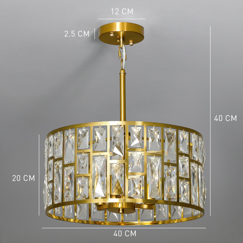 Crystal, Glass Flush Mount, Gold Tone