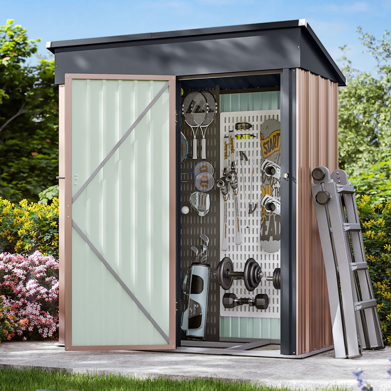 5'x 3' Outdoor Metal Storage Shed with Base