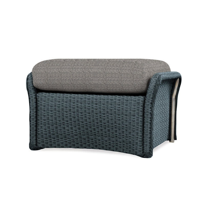 Weekend Retreat Outdoor Ottoman, Rumba Stonewashed, White