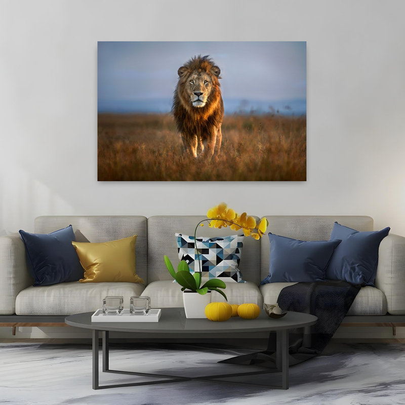 Art contemporain Lion contemporain, H 40 po x l 60 po