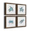 «Bubble Blue Turtle I», ensemble de 4 peintures sur toile encadrées-776471397-776471406