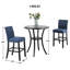 Ensemble de 3 tables de bar rondes de 36 po à finition espresso et 2 chaises de pub bleues-1993178418-1993178424-1993178423-1993178416
