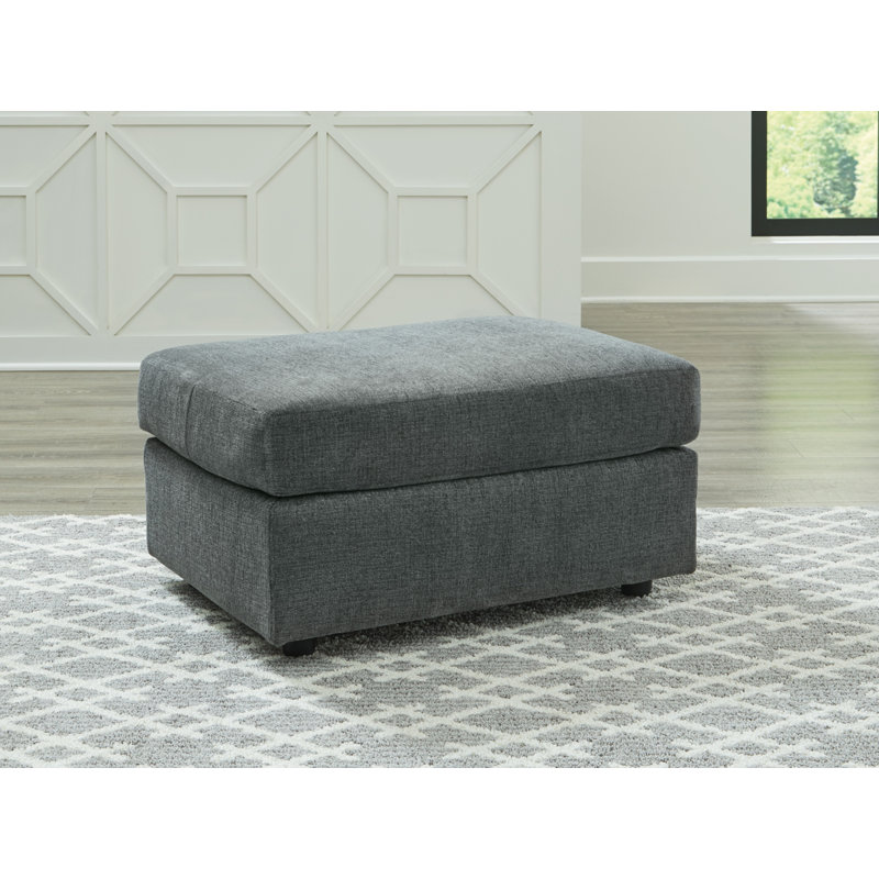 Armstid Upholstered Ottoman, Dark Gray Polyester