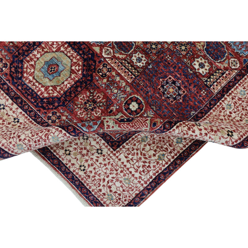 Hand Knotted Wool Area Rug, Rectangle 4'9" x 6'6"