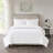 Reversible White Bedding Sets, Polyester Comfort, Modern Design For Bedroom