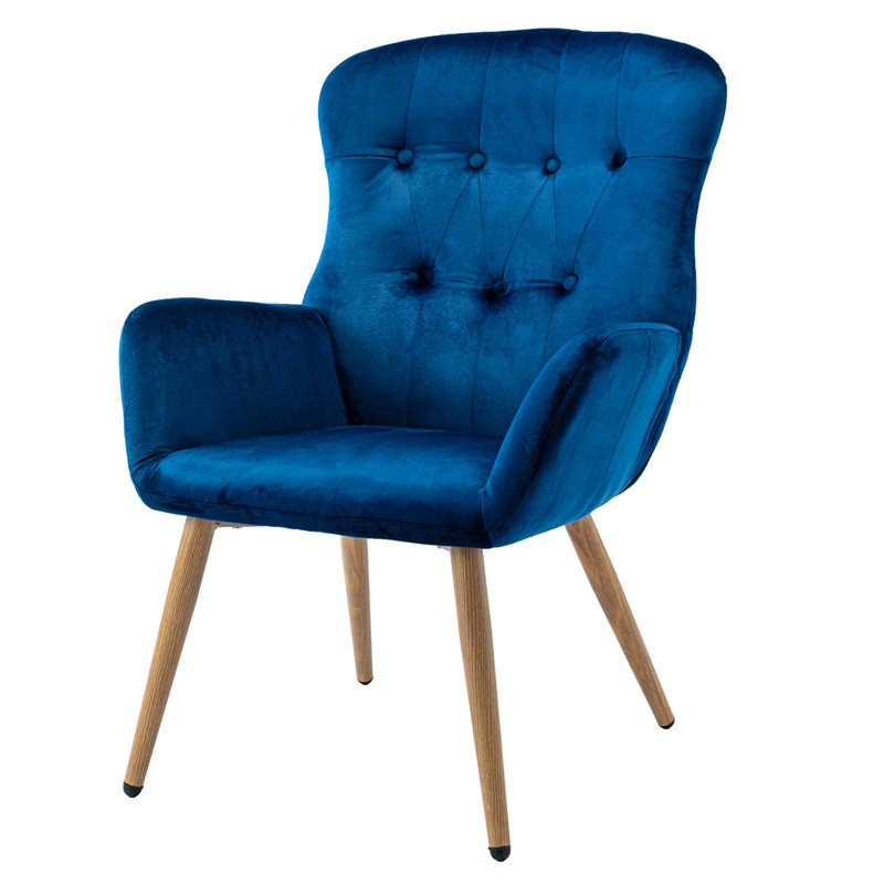 Fauteuil à oreilles capitonné de 24,8 po de largeur Erin, Bleu