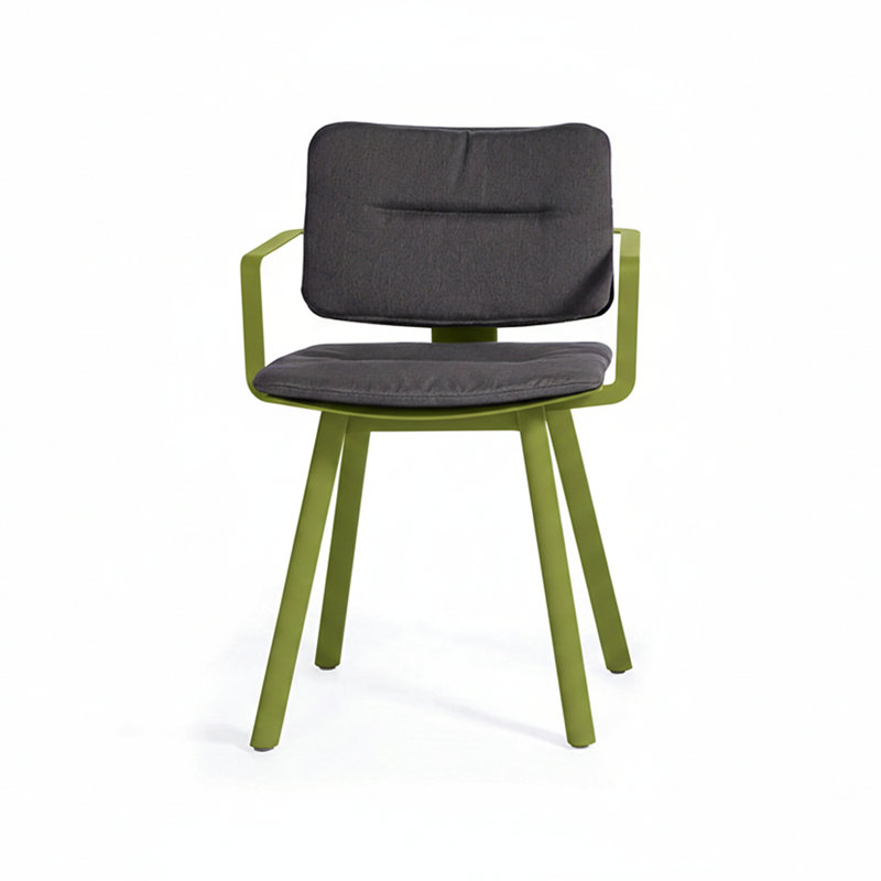 Coco Outdoor Dining Armchair,  Charcoal Chine, Olive Green