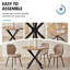 Ensemble table et chaises rondes de 99 cm (39 po) pour 4 personnes, style milieu du siècle, avec 4 chaises bouclées modernes, idéal pour optimiser l'espace dans un appartement ou un salon.-983512933-983512934