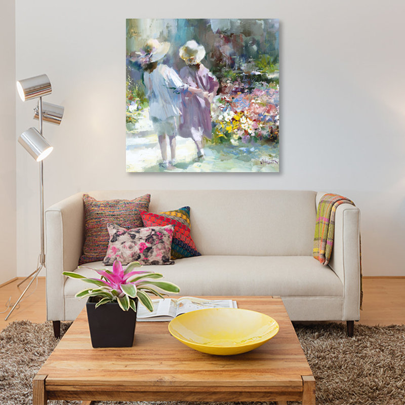 « filles », impression sur toile, H 18 po x l 18 po x P 1,5 po, Pas de tapis, Toile tendue