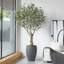 8ft UV Resistant Artificial Eucalyptus Tree with Grey Tall Planter, Pre Potted Faux Eucalyptus