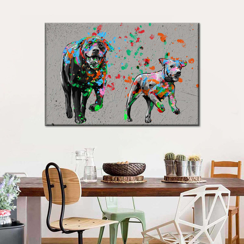 " Dogs " by Harper D., 8" H x 12" W x 1" D