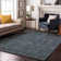 Premium Machine Washable Cerrito AMF574 Teal Rug