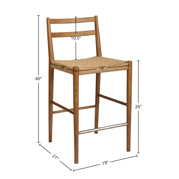 Birch Lane™ Derrek 26'' Counter Stool with Solid Wood Frame | Wayfair