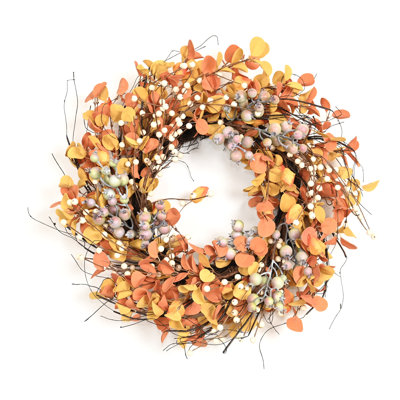24" Handcrafted Eucalyptus Thanksgiving Wreath