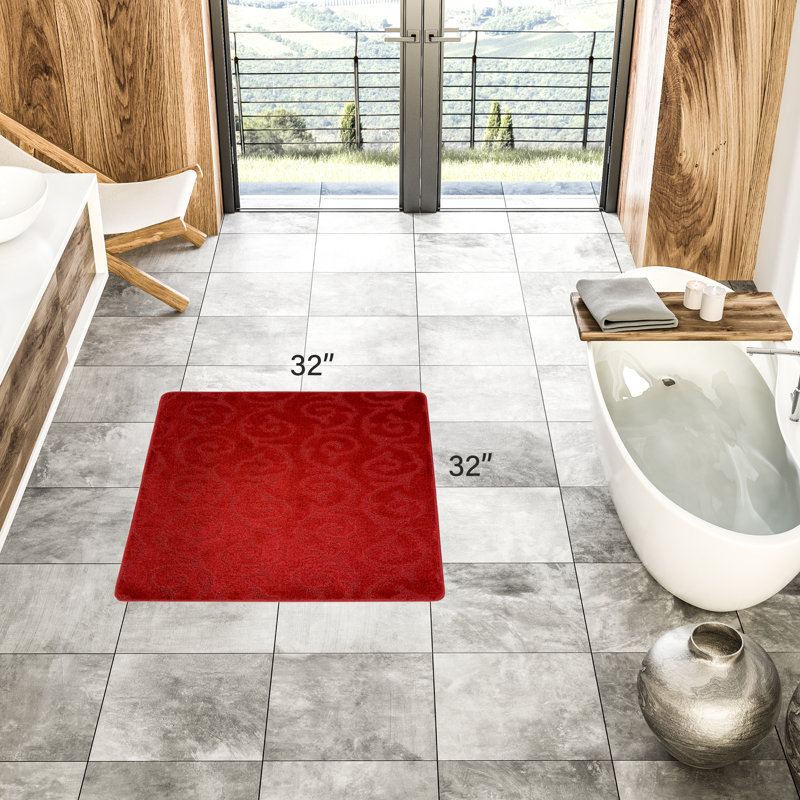 Tapis de cuisine Design, Rouge, Carré 2 pi 8 po