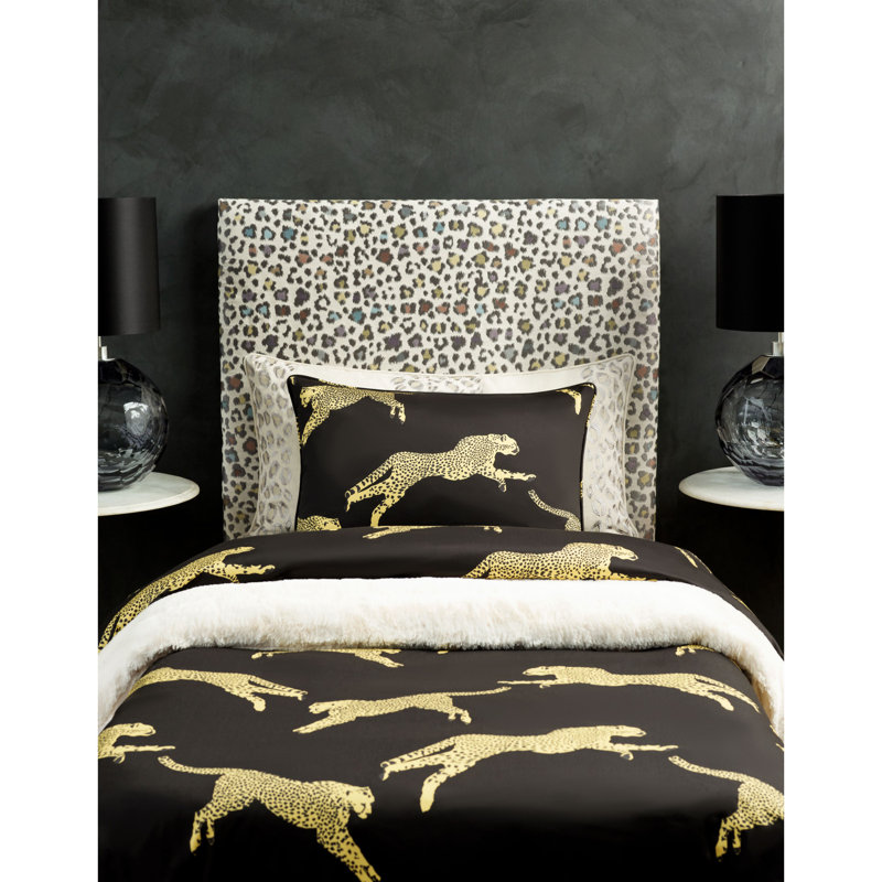 Leaping Cheetah Fabric, Evergreen