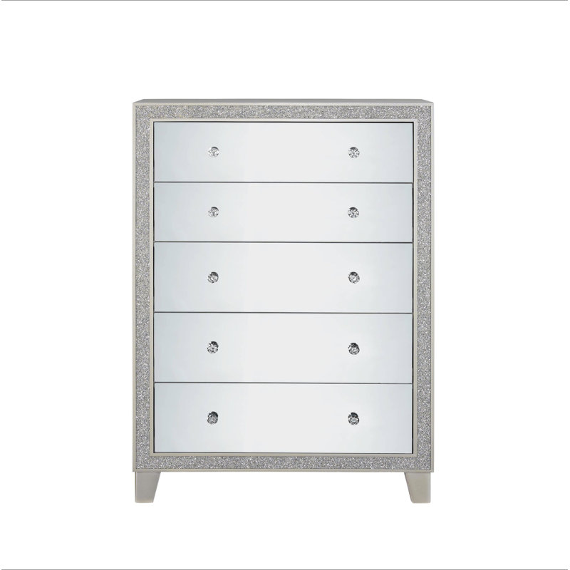 Commode à finition miroir et champagne Sliverfluff