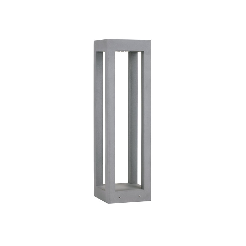 Grey Integrated LED Concrete Bollard Light, 70cm H x 20cm W x 20cm D
