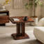 Table basse rectangulaire moderne en bois de noyer brun foncé Ajoutez une atmosphère calme et confortable à votre maison. Table basse en MDF, noyer, autocollant texturé brun foncé, table d'appoint.