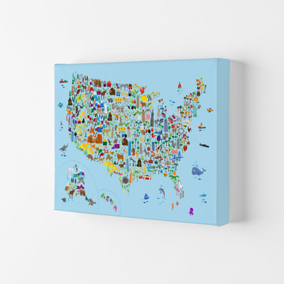 Animal Map Of United States by Michael Tompsett - Print