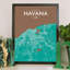 Havana City Map - No Frame Print-498902185