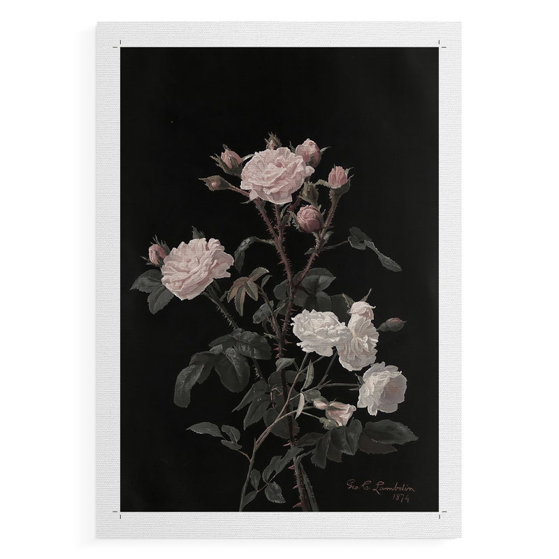 Impression florale rétro Lxxxx - impression sur toile seulement - non encadrée