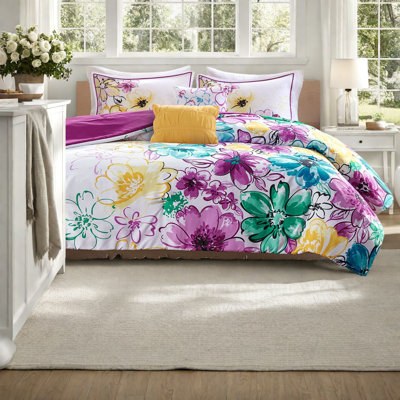 Bright Floral Bedding Sets, Hypoallergenic Polyester, Modern Style For Home