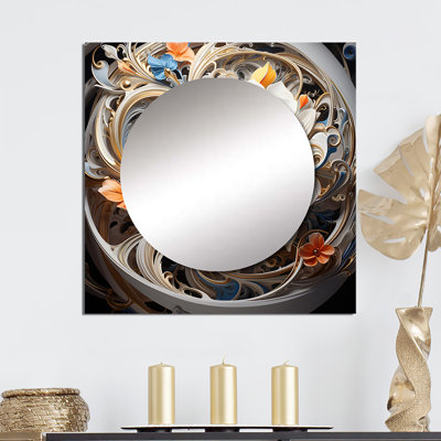 Jathniel - Grand miroir carré abstrait Botanicals