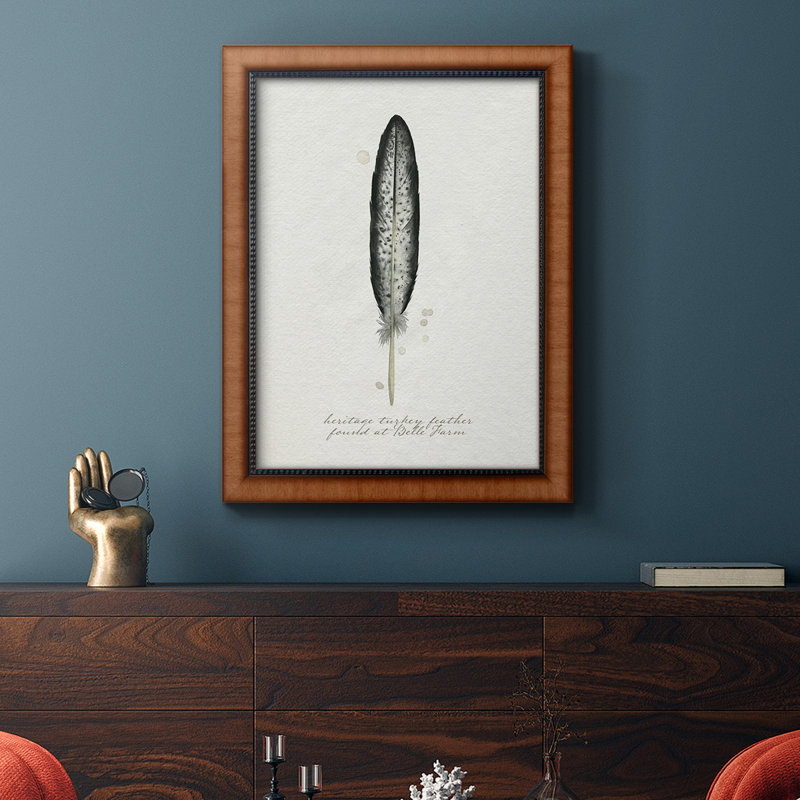 Toile encadrée Found Feather II - prête à être accrochée, H 20 po x l 16 po x P 2,5 po