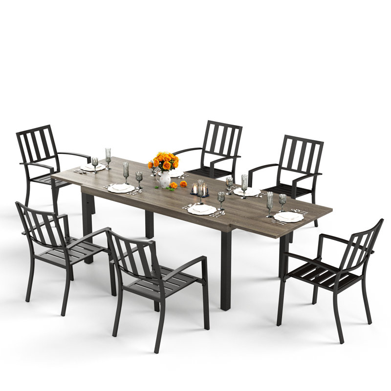 Ensemble repas extensible pour 8 personnes Rectangle, 6