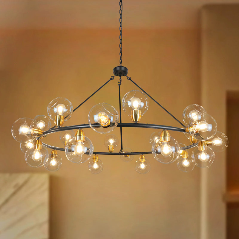 Lustre de salon à 24 lumières à intensité variable sur roulettes