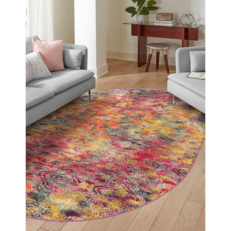 Tapis abstrait jaune / rouge / bleu