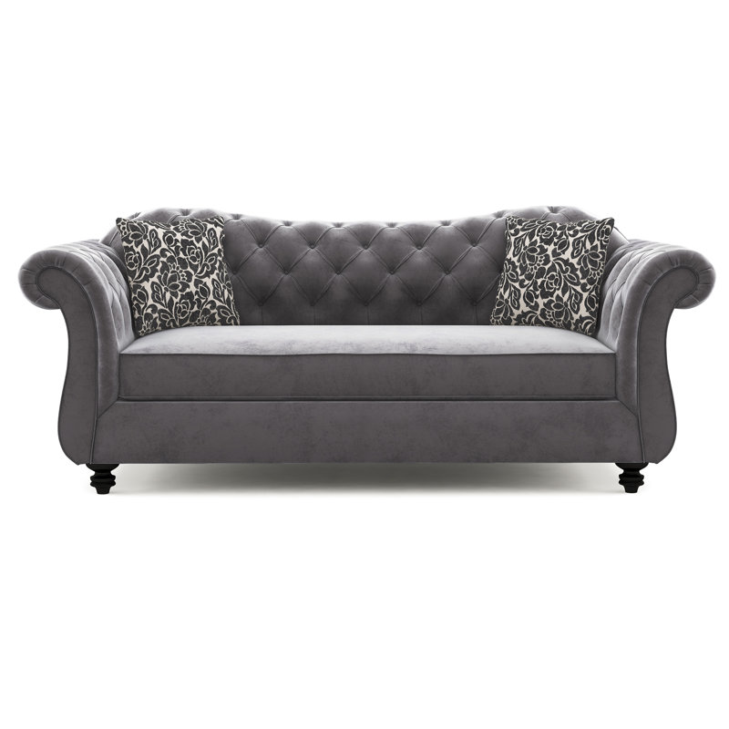Canapé Beiler, 100% polyester gris