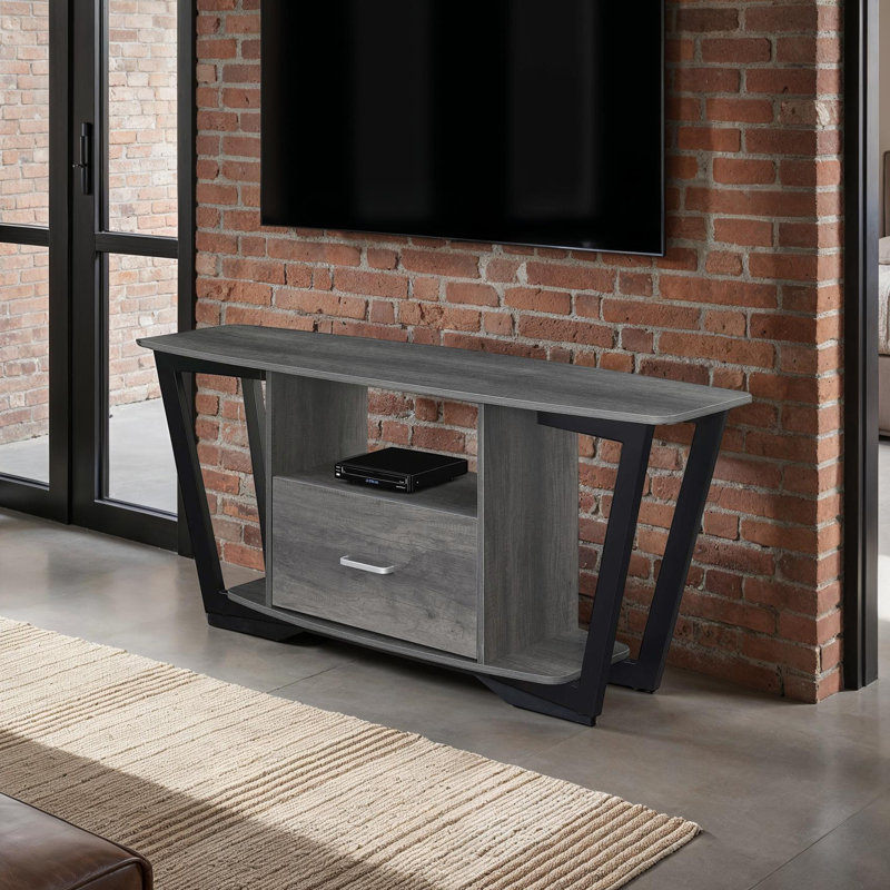 Meuble télé avec 1 tiroir pour téléviseur de 65 po ou moins Capulet, Gris anthracite