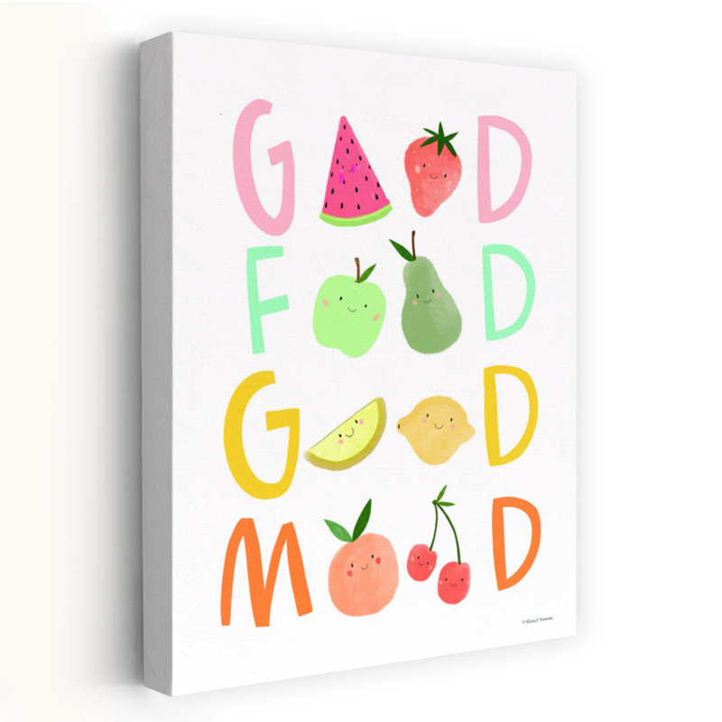 Good Good Good Mood II Playful Whimsical Abstract Fruit, art mural, H 48 po x l 32 po