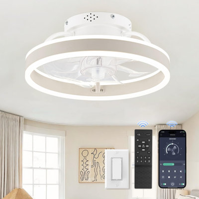 Ventilateurs de plafond à profil bas de 13 pouces avec lumières et télécommande