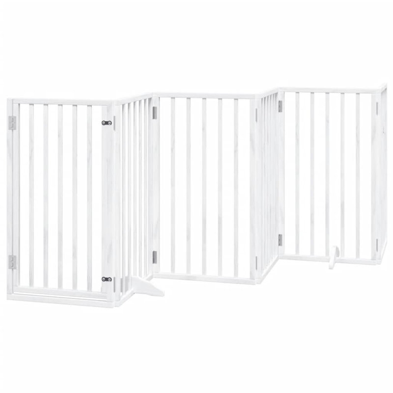 Barrière pour chien Archie & Oscar avec porte pliable 15 panneaux 295,3 en peuplier blanc, Blanc