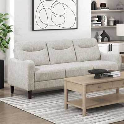Transitional Design Sofa Taupe Chenille Upholstery Comfort Seating Solid Wood Living Room Furniture 1pc