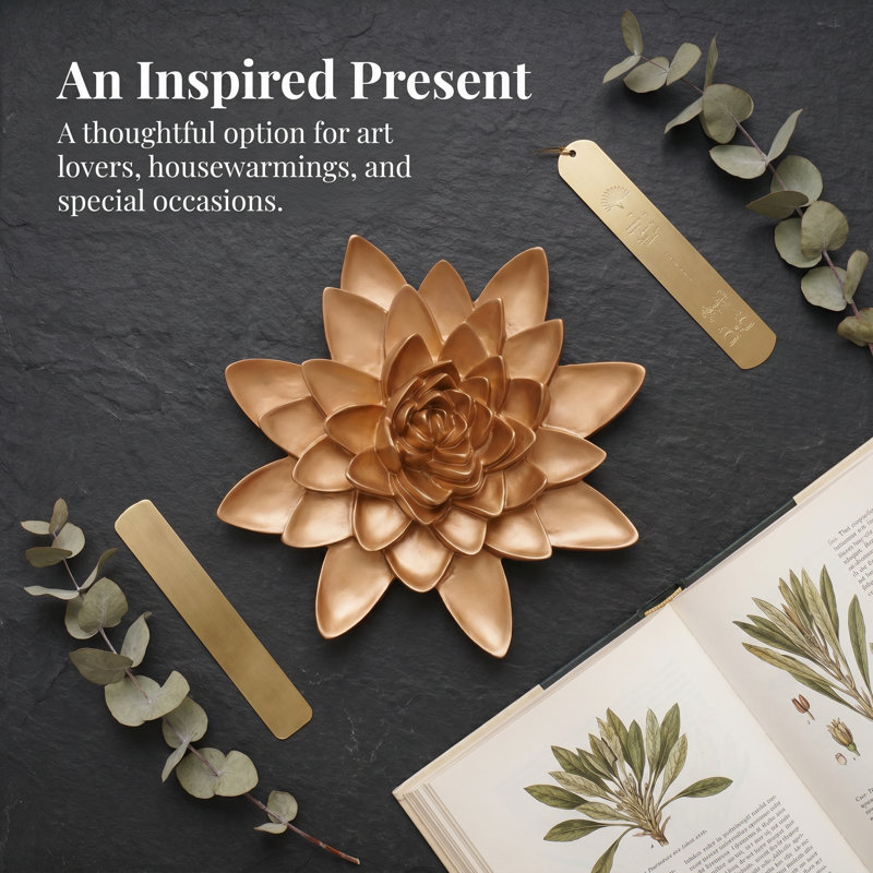  Handcrafted 3D Lotus Wall Decor on Resin – Traditional Floral Sculpture Art for Living Room, Bedroom, Hotel, and Cafe
