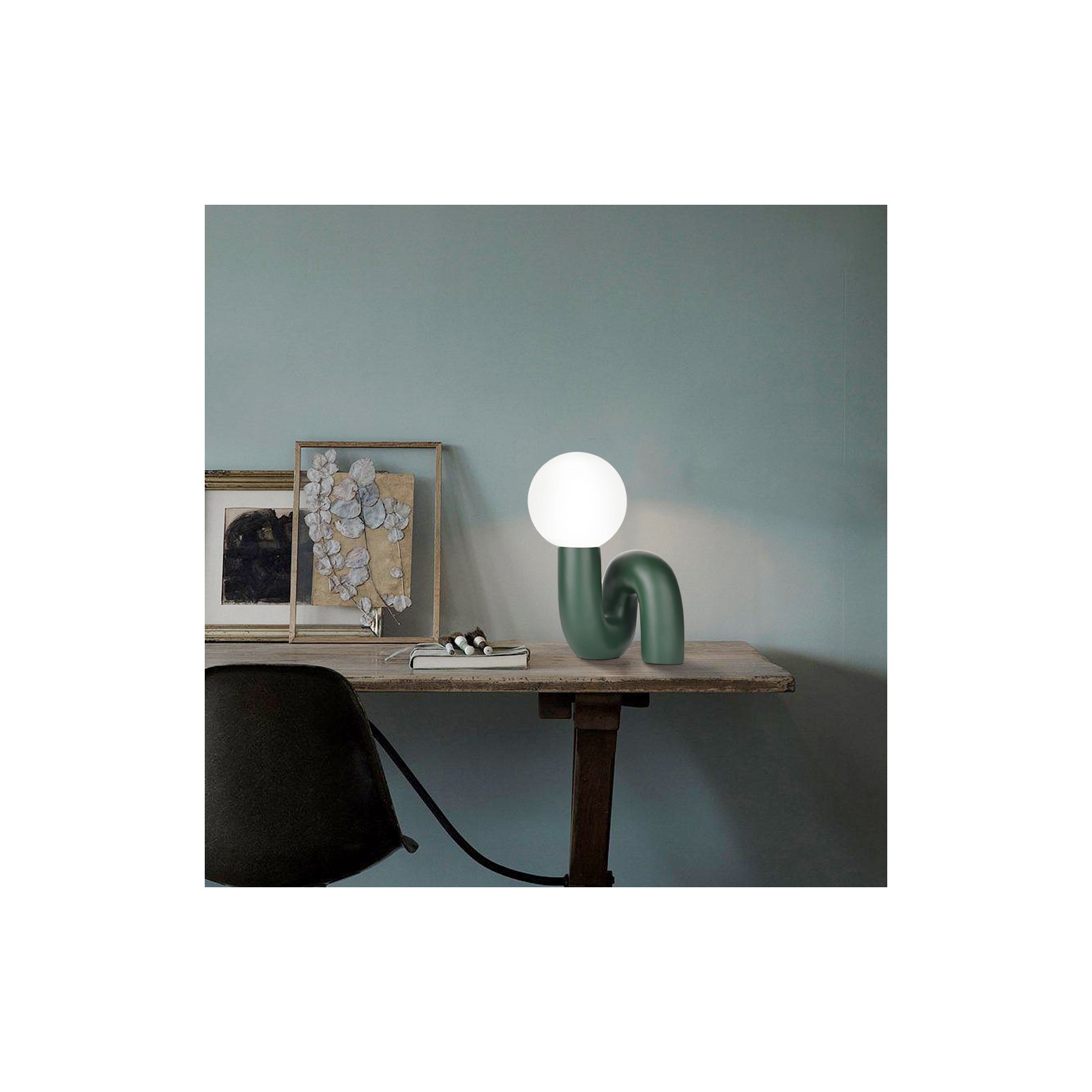 Verda Resin Table Lamp, Green