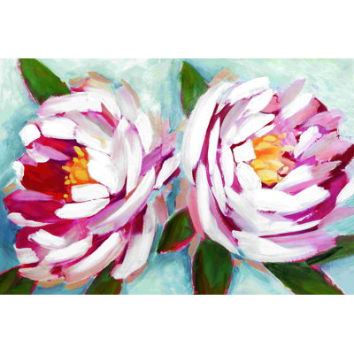 Fleurs peintes roses et blanches