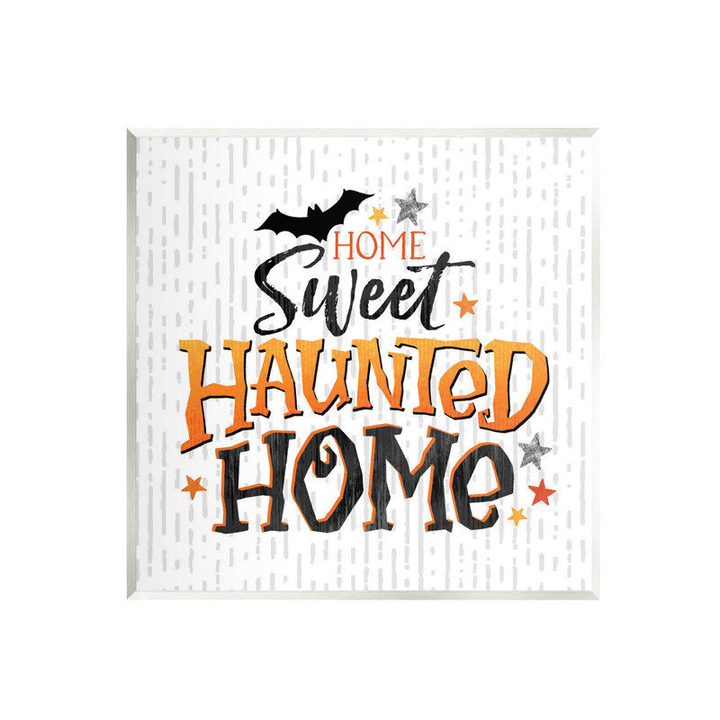 Doux maison hantée à motifs - 163, H 12 po x l 12 po x P 0,5 po, Plaque murale