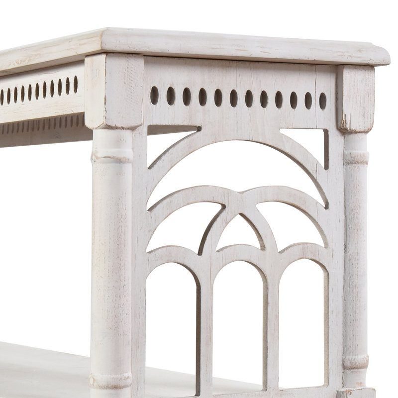 Steinmar 47.25'' Console Table, White with Distressing