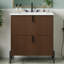 30" Bathroom Vanity With Ceramic Sink, Equipped With Vertical Pulls And Full-Extension Drawers, Freestanding Bathroom Vanity With Soft Close Drawer Slides, Fluted Design-794265232