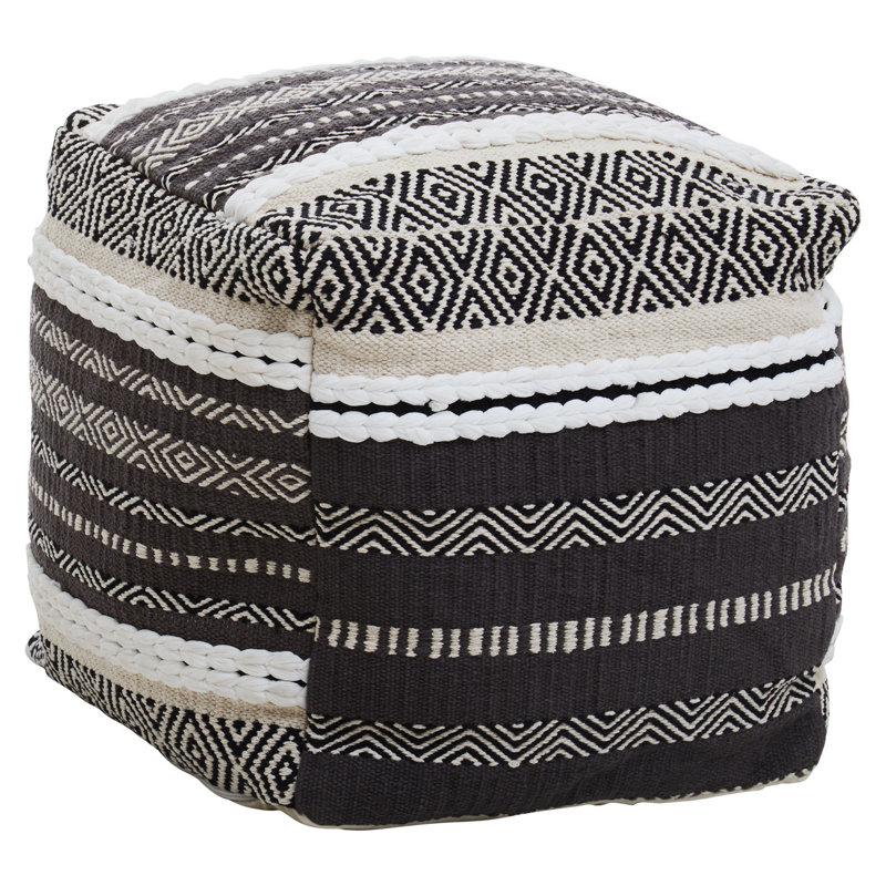 Archippos 50cm Wide Square Ikat Pouffe Ottoman